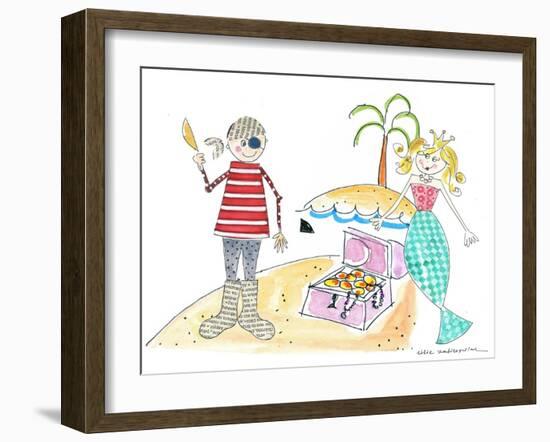 Pirate and Mermaid-Effie Zafiropoulou-Framed Giclee Print