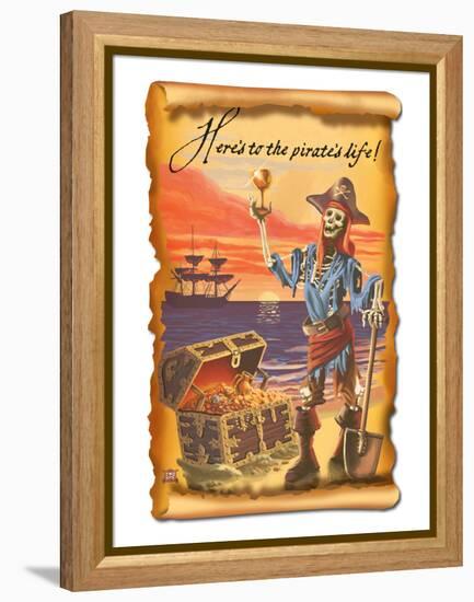 Pirate and Plunder-Lantern Press-Framed Stretched Canvas