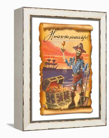 Pirate and Plunder-Lantern Press-Framed Stretched Canvas