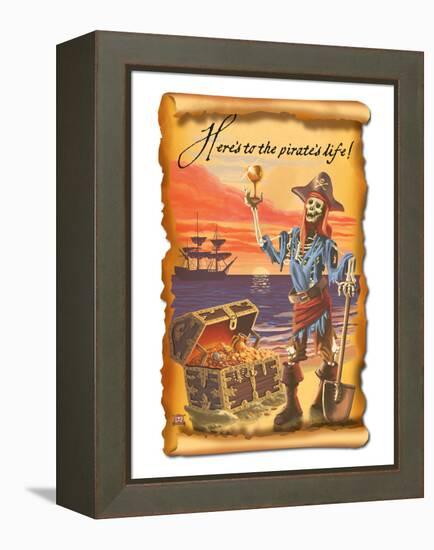Pirate and Plunder-Lantern Press-Framed Stretched Canvas