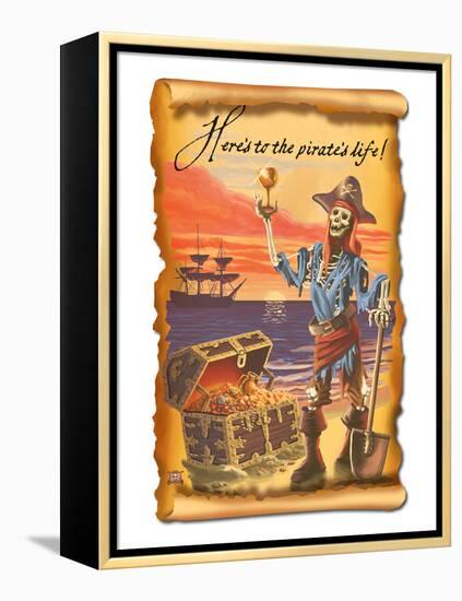 Pirate and Plunder-Lantern Press-Framed Stretched Canvas