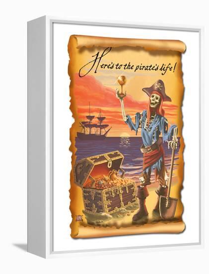 Pirate and Plunder-Lantern Press-Framed Stretched Canvas