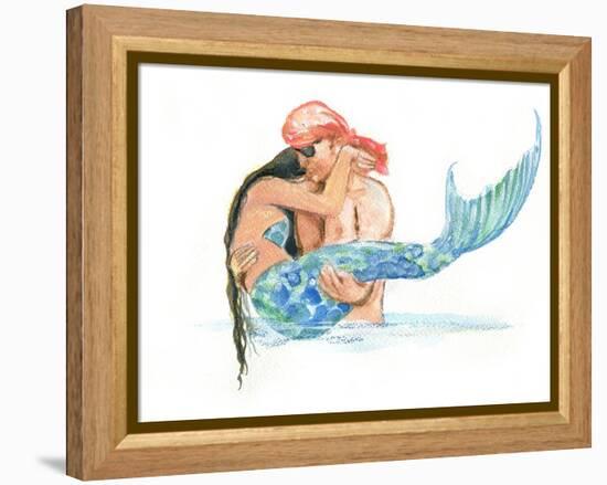 Pirate holding Mermaid-sylvia pimental-Framed Stretched Canvas