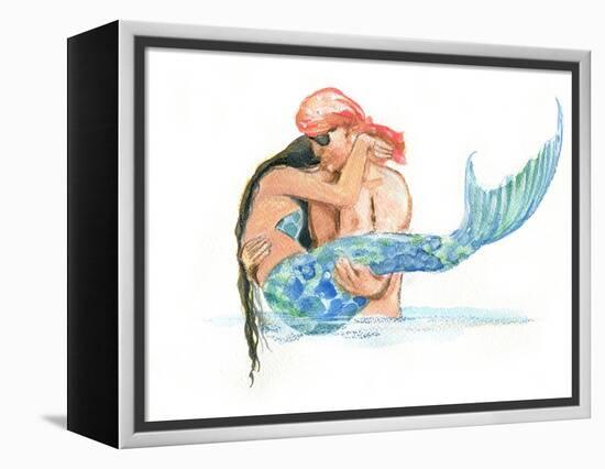 Pirate holding Mermaid-sylvia pimental-Framed Stretched Canvas