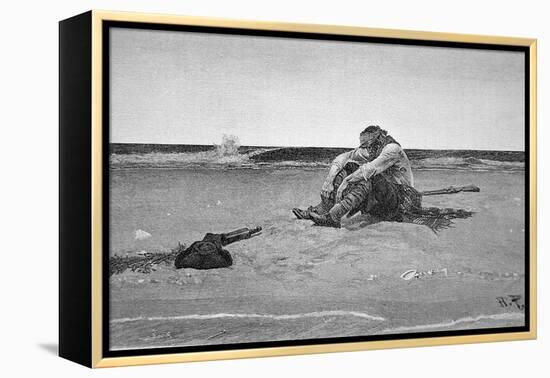 Pirate Marooned on a Desert Isle, 1887-Howard Pyle-Framed Premier Image Canvas