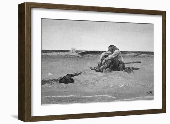 Pirate Marooned on a Desert Isle, 1887-Howard Pyle-Framed Giclee Print