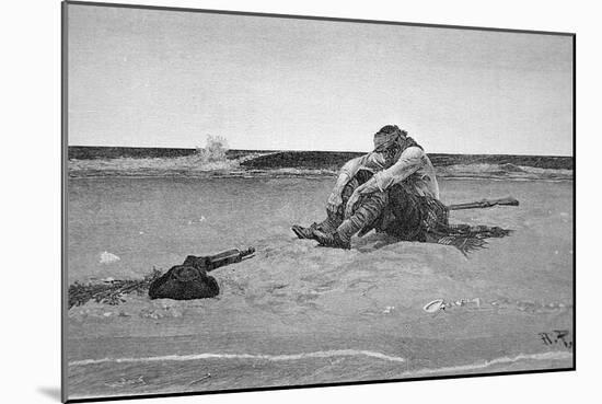 Pirate Marooned on a Desert Isle, 1887-Howard Pyle-Mounted Giclee Print