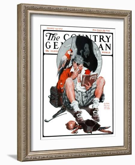 "Pirate's Love Story," Country Gentleman Cover, January 24, 1925-William Meade Prince-Framed Giclee Print