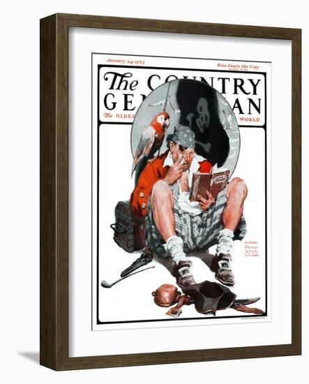 "Pirate's Love Story," Country Gentleman Cover, January 24, 1925-William Meade Prince-Framed Giclee Print