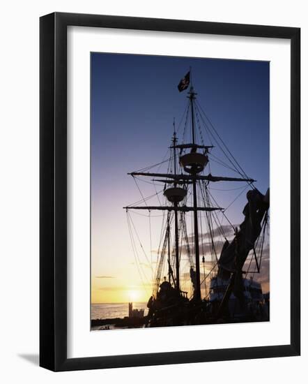 Pirate Ship in Hog Sty Bay, During Pirates' Week Celebrations, George Town, Cayman Islands-Ruth Tomlinson-Framed Photographic Print