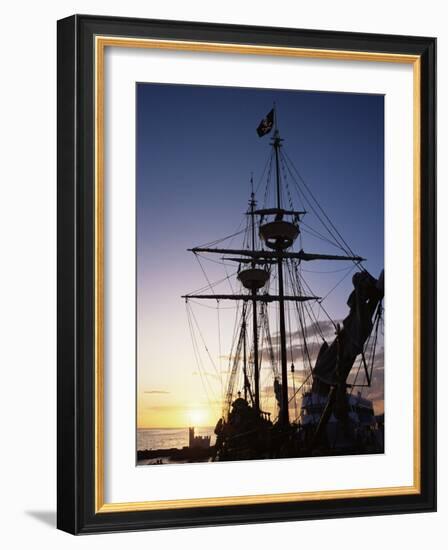 Pirate Ship in Hog Sty Bay, During Pirates' Week Celebrations, George Town, Cayman Islands-Ruth Tomlinson-Framed Photographic Print