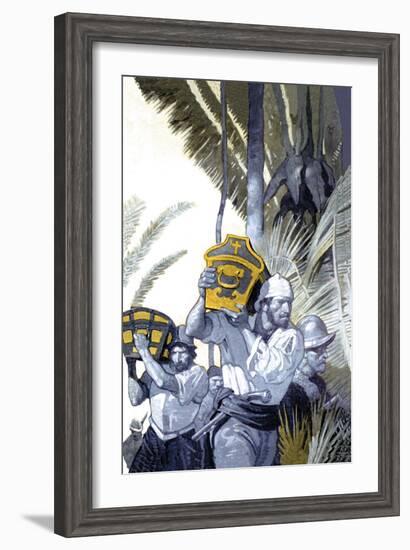 Pirate Treasure-Newell Convers Wyeth-Framed Art Print