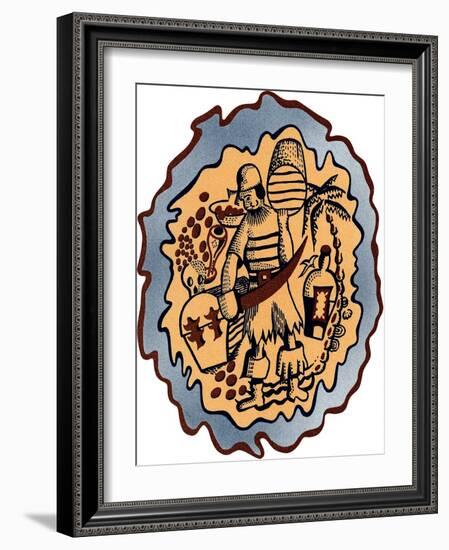 Pirate with Treasure-null-Framed Art Print