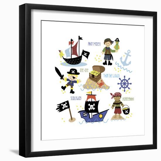 Pirates and Ships-Erin Clark-Framed Giclee Print