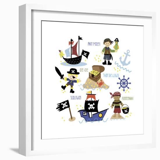 Pirates and Ships-Erin Clark-Framed Giclee Print