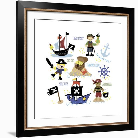 Pirates and Ships-Erin Clark-Framed Giclee Print