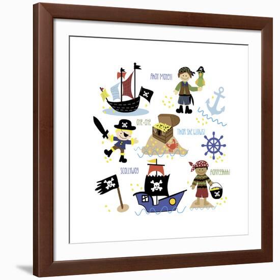 Pirates and Ships-Erin Clark-Framed Giclee Print