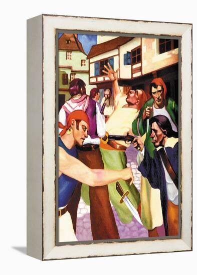 Pirates Ashore-George Taylor-Framed Stretched Canvas