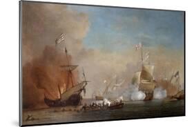 Pirates Attacking a British Navy Ship, 17th Century-Willem Van De Velde The Younger-Mounted Giclee Print