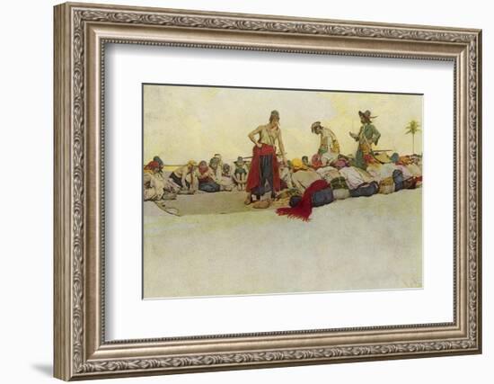 Pirates Dividing the Treasure-Howard Pyle-Framed Photographic Print