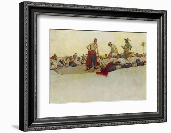 Pirates Dividing the Treasure-Howard Pyle-Framed Photographic Print