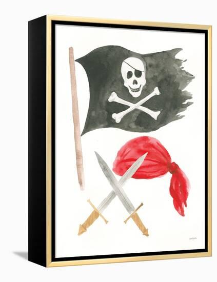 Pirates II on White-Jenaya Jackson-Framed Stretched Canvas