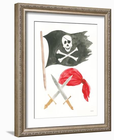 Pirates II on White-Jenaya Jackson-Framed Art Print