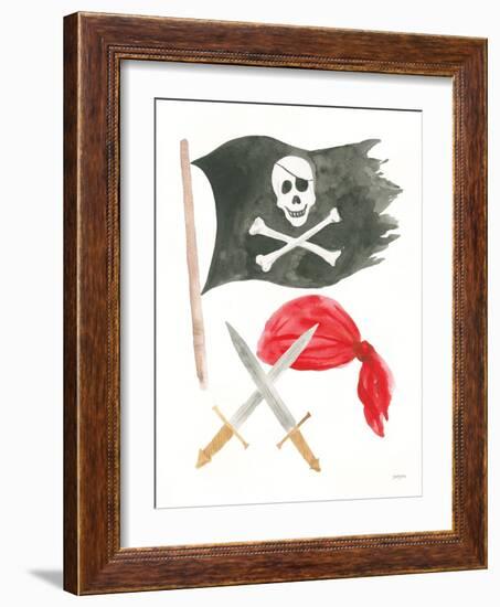 Pirates II on White-Jenaya Jackson-Framed Art Print