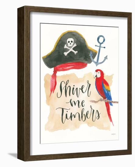 Pirates IV on White-Jenaya Jackson-Framed Art Print