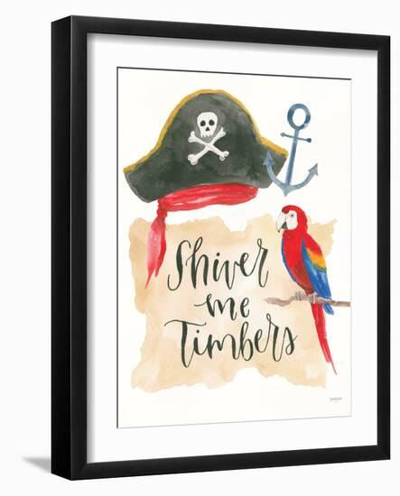 Pirates IV on White-Jenaya Jackson-Framed Art Print