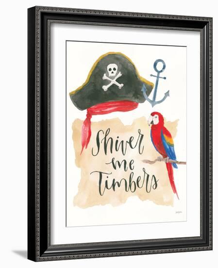 Pirates IV on White-Jenaya Jackson-Framed Art Print