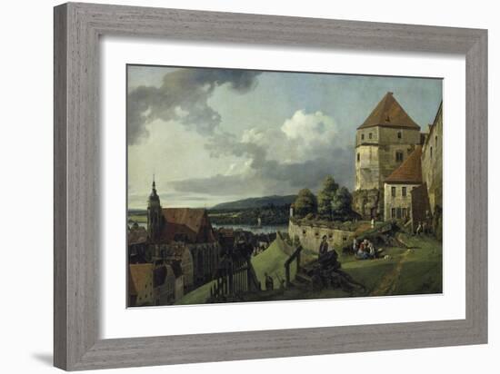 Pirna Seen from Sonnenstein Castle, Between 1753-55-Canaletto-Framed Giclee Print