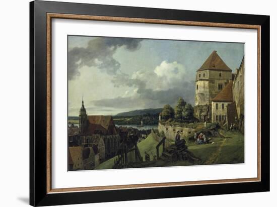 Pirna Seen from Sonnenstein Castle, Between 1753-55-Canaletto-Framed Giclee Print