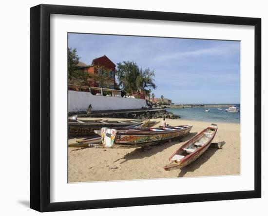 Pirogues (Fishing Boats) on Beach, Goree Island, Near Dakar, Senegal, West Africa, Africa-Robert Harding-Framed Photographic Print
