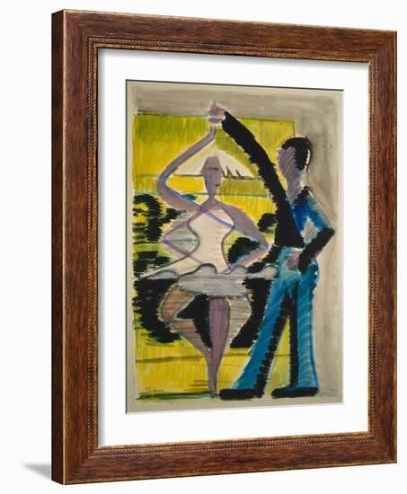 Pirouetting Dancer, C.1931-1932 (Watercolor and Brush in Black over Pencil on Smooth Vellum Cardboa-Ernst Ludwig Kirchner-Framed Giclee Print