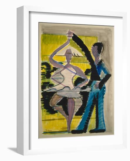 Pirouetting Dancer, C.1931-1932 (Watercolor and Brush in Black over Pencil on Smooth Vellum Cardboa-Ernst Ludwig Kirchner-Framed Giclee Print