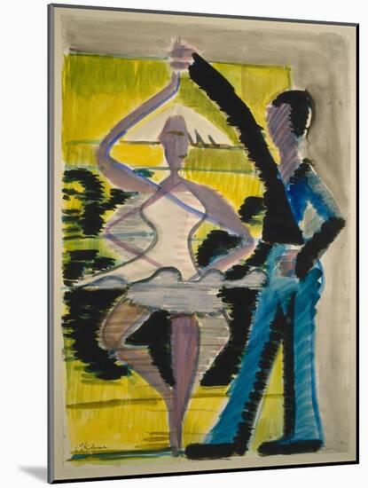 Pirouetting Dancer, C.1931-1932 (Watercolor and Brush in Black over Pencil on Smooth Vellum Cardboa-Ernst Ludwig Kirchner-Mounted Giclee Print