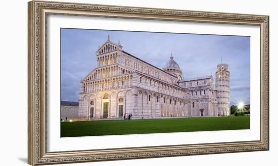 Pisa, Campo Dei Miracoli, Tuscany. Cathedral and Leaning Tower at Dusk, Long Exposure-Francesco Riccardo Iacomino-Framed Photographic Print