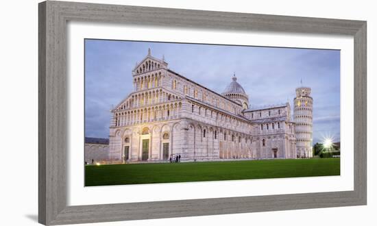 Pisa, Campo Dei Miracoli, Tuscany. Cathedral and Leaning Tower at Dusk, Long Exposure-Francesco Riccardo Iacomino-Framed Photographic Print