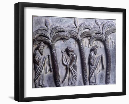 Pisa Cathedral, Saint Ranieri Portal, Detail of Bronze Door Panel with Scene from New Testament-null-Framed Giclee Print