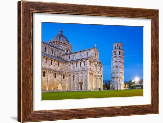 Pisa, Italy. Catherdral and the Leaning Tower of Pisa at Piazza Dei Miracoli.-Patryk Kosmider-Framed Photographic Print