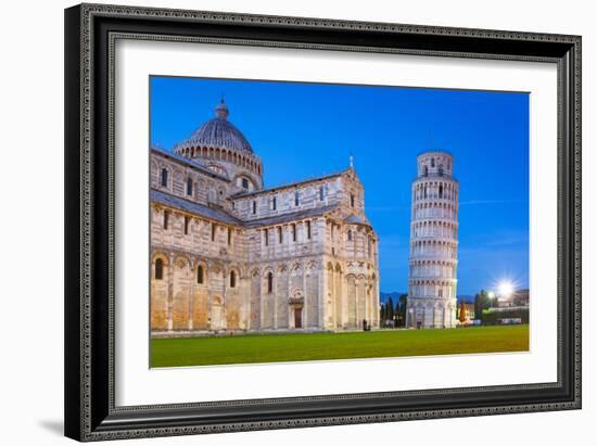 Pisa, Italy. Catherdral and the Leaning Tower of Pisa at Piazza Dei Miracoli.-Patryk Kosmider-Framed Photographic Print