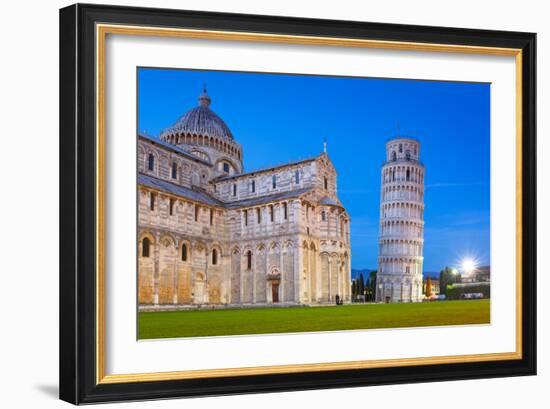 Pisa, Italy. Catherdral and the Leaning Tower of Pisa at Piazza Dei Miracoli.-Patryk Kosmider-Framed Photographic Print