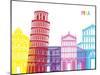 Pisa Skyline Pop-paulrommer-Mounted Art Print