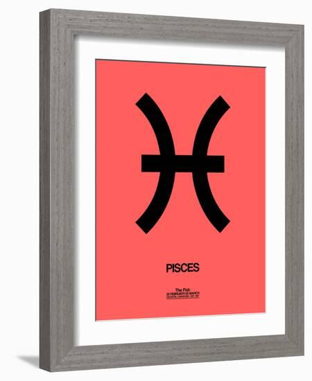 Pisces Zodiac Sign Black-NaxArt-Framed Art Print