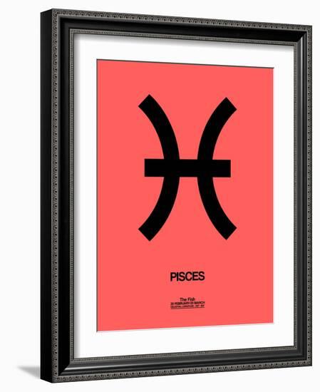 Pisces Zodiac Sign Black-NaxArt-Framed Art Print