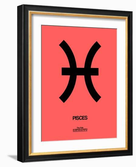 Pisces Zodiac Sign Black-NaxArt-Framed Art Print