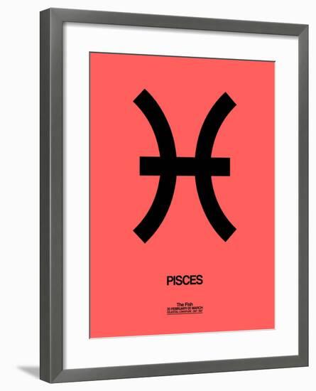 Pisces Zodiac Sign Black-NaxArt-Framed Premium Giclee Print