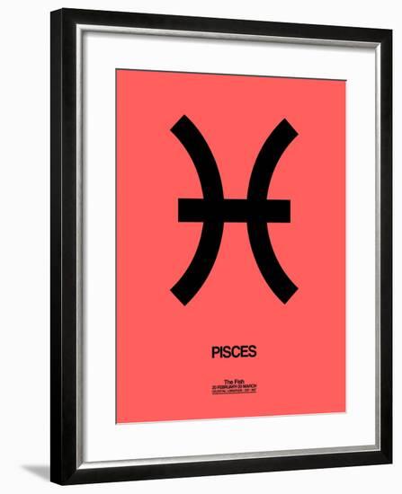 Pisces Zodiac Sign Black-NaxArt-Framed Premium Giclee Print