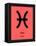 Pisces Zodiac Sign Black-NaxArt-Framed Stretched Canvas